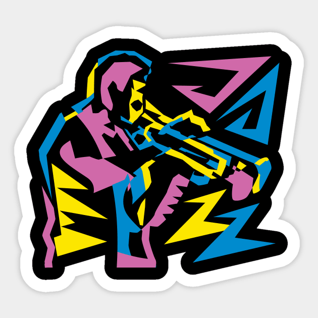 Modern style trumpet player Sticker by jazzworldquest